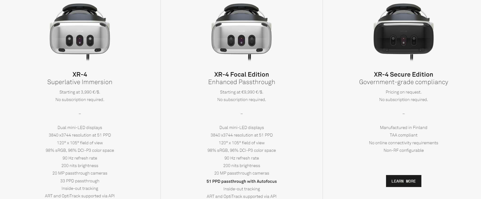 Varjo发布了全新VR/MR头显XR-4 实现了实时逼真的MR透视功能