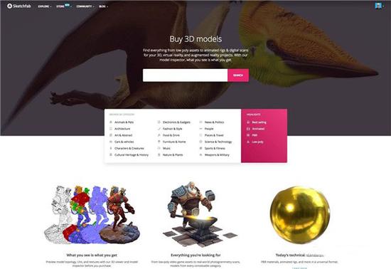 国外3D模型网站Sketchfab正式推出3D商店：用户可托管售卖